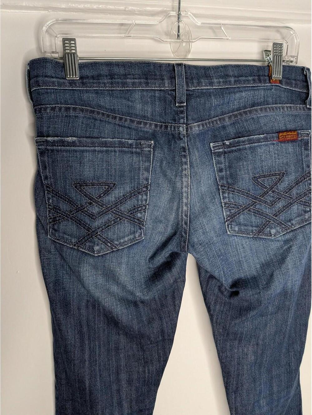 7 For All Mankind Jeans Womens 27 Blue Mid Rise Edie Skinny Embroidered Denim - Picture 3 of 7